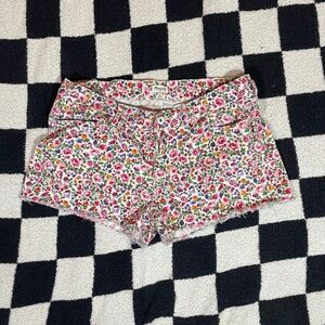 Madewell Summer White Colorful Ditsy Floral Cut Off Denim Mid Rise Shorts Sz 28